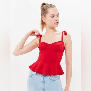 UO Bustier Tie shoulder top